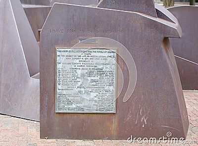 Martin Luther King Jr. Tribute Sculpture Editorial Stock Photo